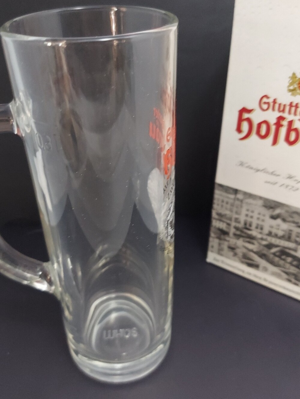 GTUTTGARTER HOFBRAU .3L BEER MUG GLASS Breweriana  Vintage W/Box Stuttgart - Picture 6 of 16